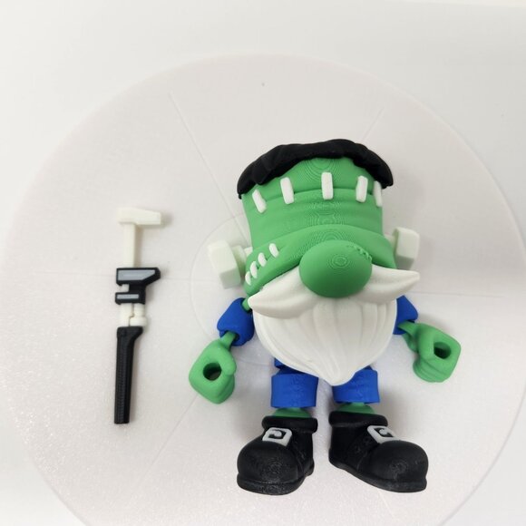 Frankenstein Gnome w/Wrench 3D Printed Articulated Flexi Factory Figure 4.5" (h) - Picture 5 of 7